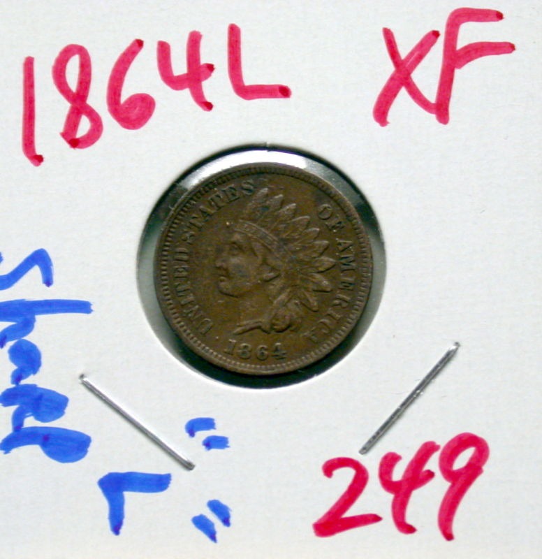 1864 L Indian Head Cent in XF - Click Image to Close